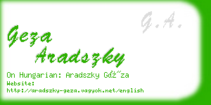 geza aradszky business card